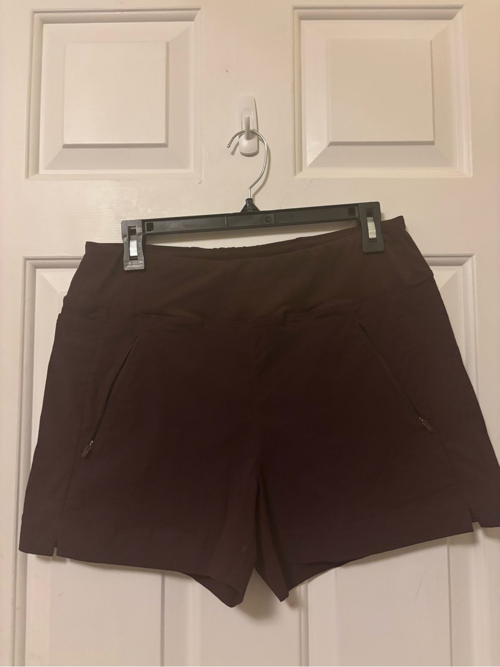 CRZ YOGA Brown Athletic Shorts with Zipper Pockets